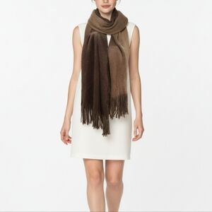 10 x 70 Reversible Designer Scarf Stole Wrap Shawl Warm Fringed Brown & Tan NEW